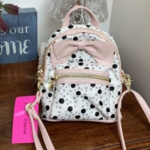 Betsey Johnson mini crossbody or backpack or handbag. DOTS.  ❗️NEW❗️